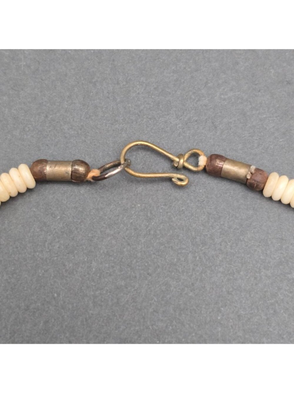 Vintage Southwestern Carved Bovine Bone Bib Statement Necklace 18" Blue Accents - Picture 5 of 13